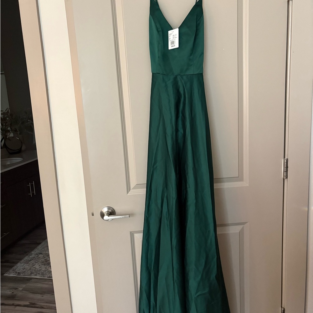 David’s Bridal Green Evening Gown
